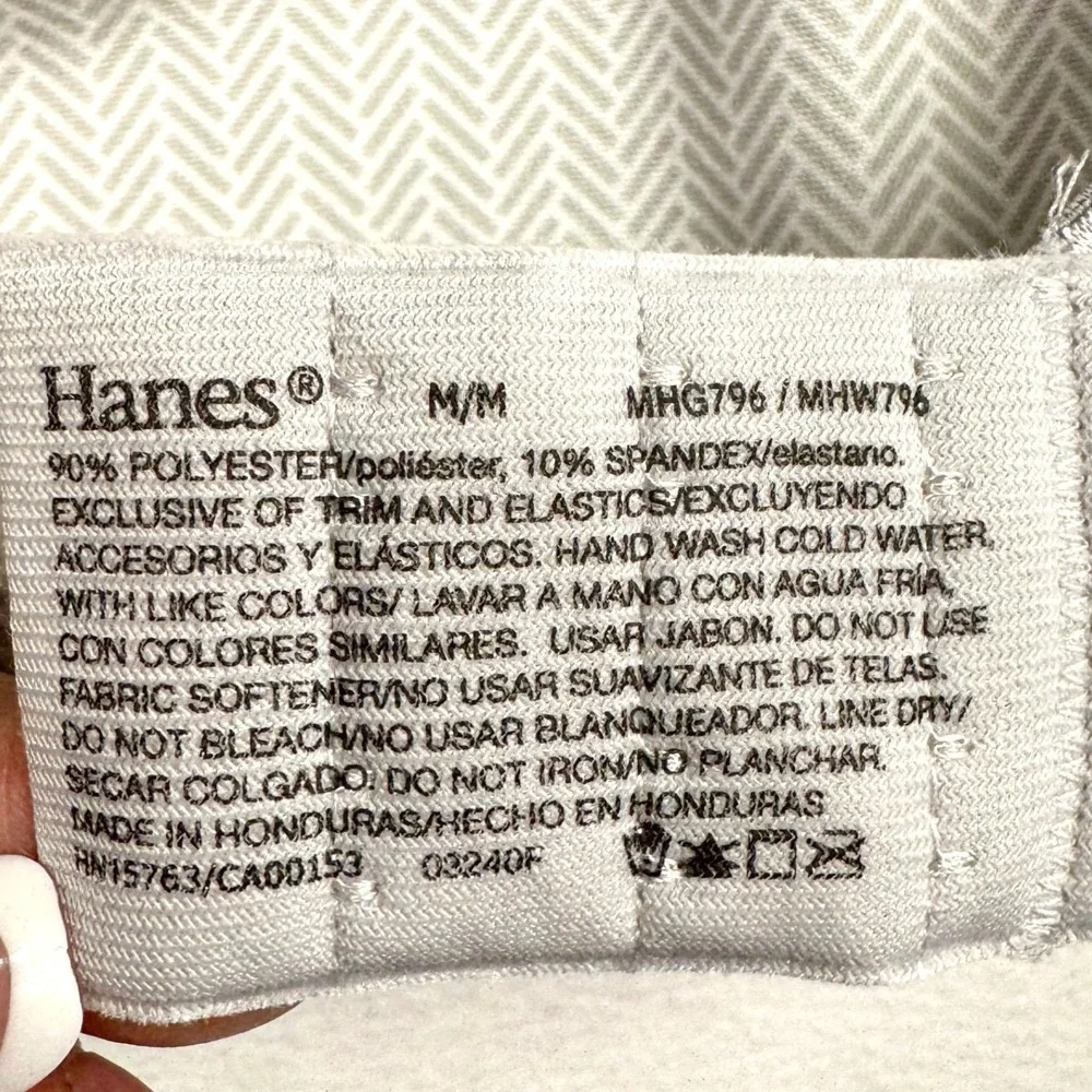 Hanes‎ Ultimate ComfortFlex Fit Wireless Bra Gray Herringbone Medium NEW - Picture 4 of 4